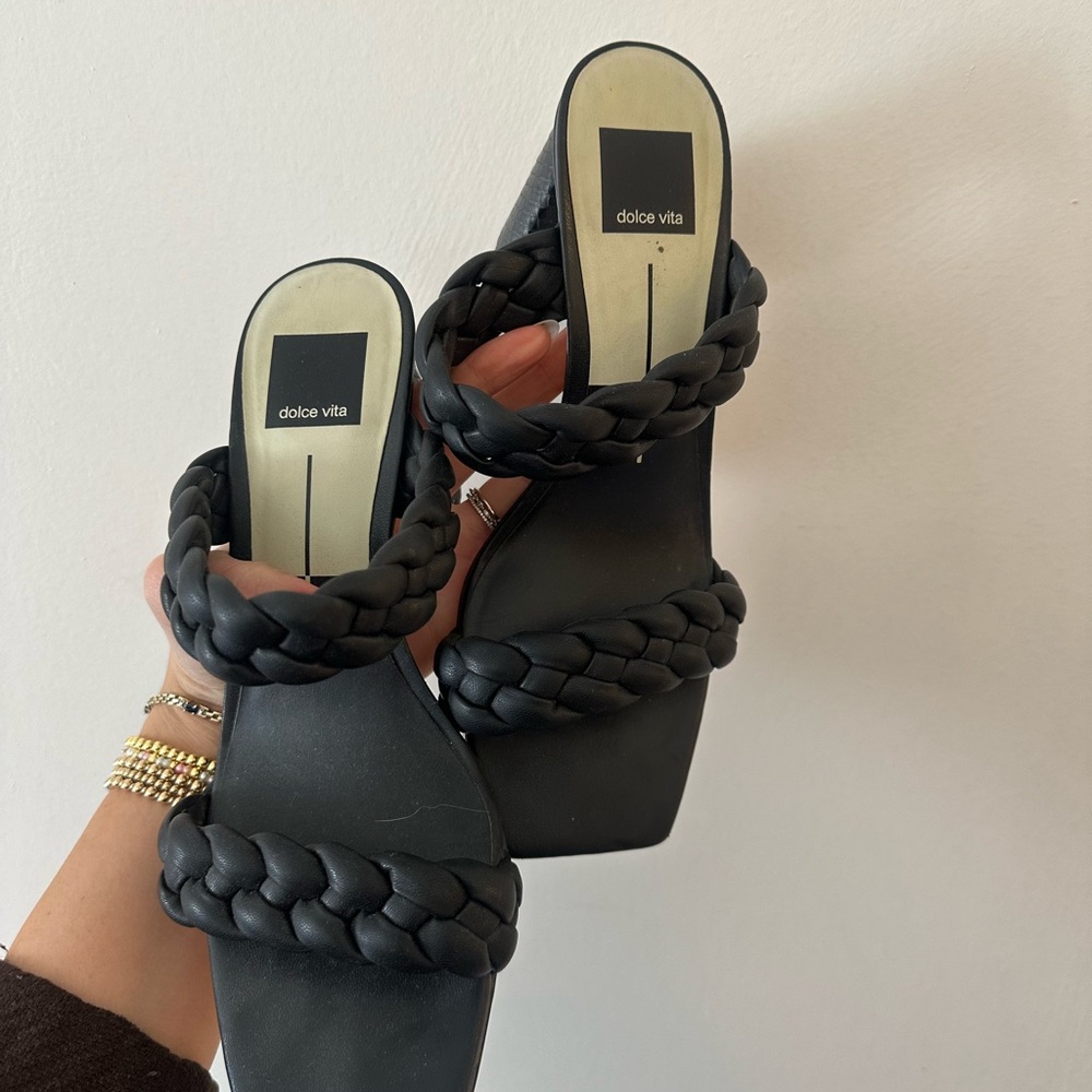 Dolce Vita Black Braided Women's Sandals